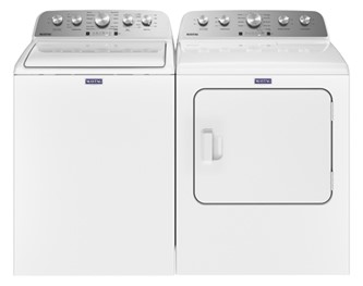 White Top Load Washer with Deep Fill 5.2 cu. ft. & Gas Dryer with Extra Power 7.0 cu. ft.
