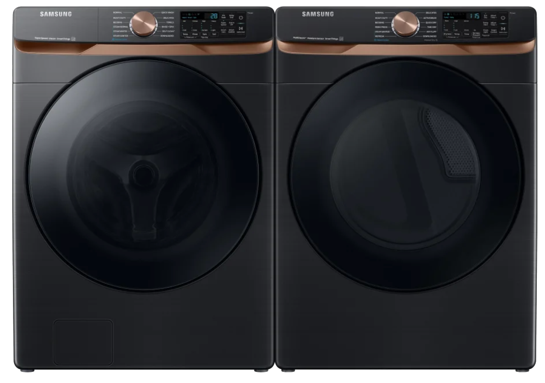 5.8 cu. ft. Front load washer and 7.5 cu. ft. Dryers with Steam Sanitize and ENERGY STAR Certified