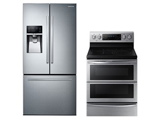 Samsung Electric Range French Door Refrigerator Package