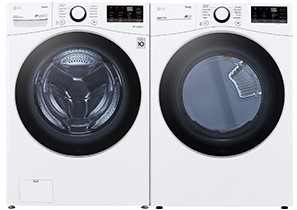  5.2 Cu. Ft. Front-Load Washer, 7.4 Cu. Ft. Gas Dryer with AI - White