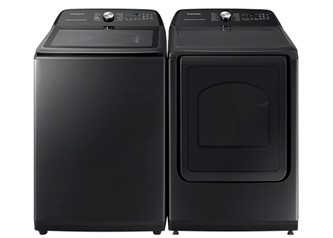Black Stainless Top-Load Washer (5.8 cu. ft.) & Electric Dryer (7.4 cu. ft.)