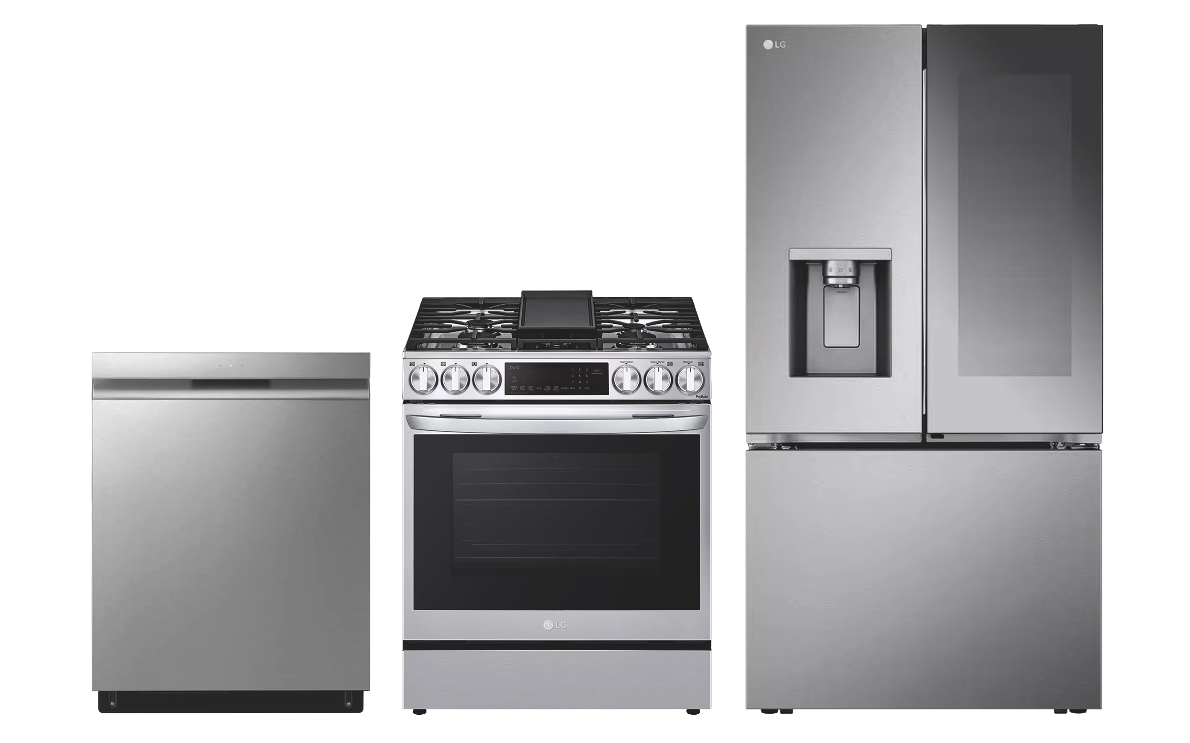 6.3 cu ft. Smart Wi-Fi Enabled Range & Counter Depth French Door Refrigerator & Built-In Dishwasher