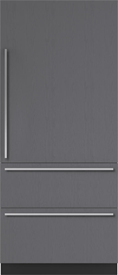 36" Designer Over-and-Under Refrigerator/Freezer with Ice Maker - Panel Ready