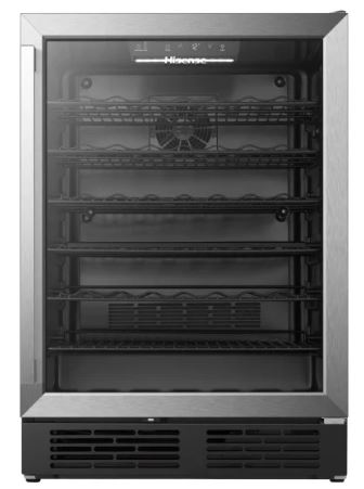 Wine Cooler Beverage Center Under Counter Wine Refrigeration, 54 Wine Bottle Capacity, Stainless Steel