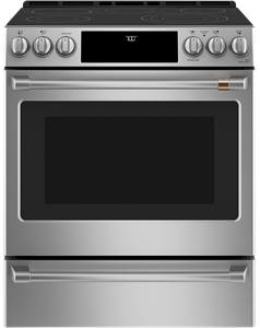 Café™ 30" Slide-In Front Control Radiant and Convection Range Stainless Steel