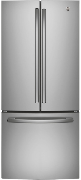 Bottom Mount Refrigerator 20.8 Cu. Ft. Stainless Steel GE - GNE21DSKSS