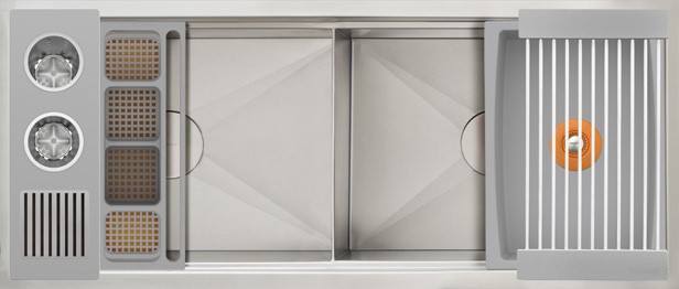 IDEAL DOUBLE BOWL WASHSTATION 4D WITH FOUR TOOL W