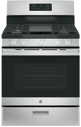 GE 30" Gas Freestanding Range with Broil Drawer Stainless Steel JCGBS66SEKSS