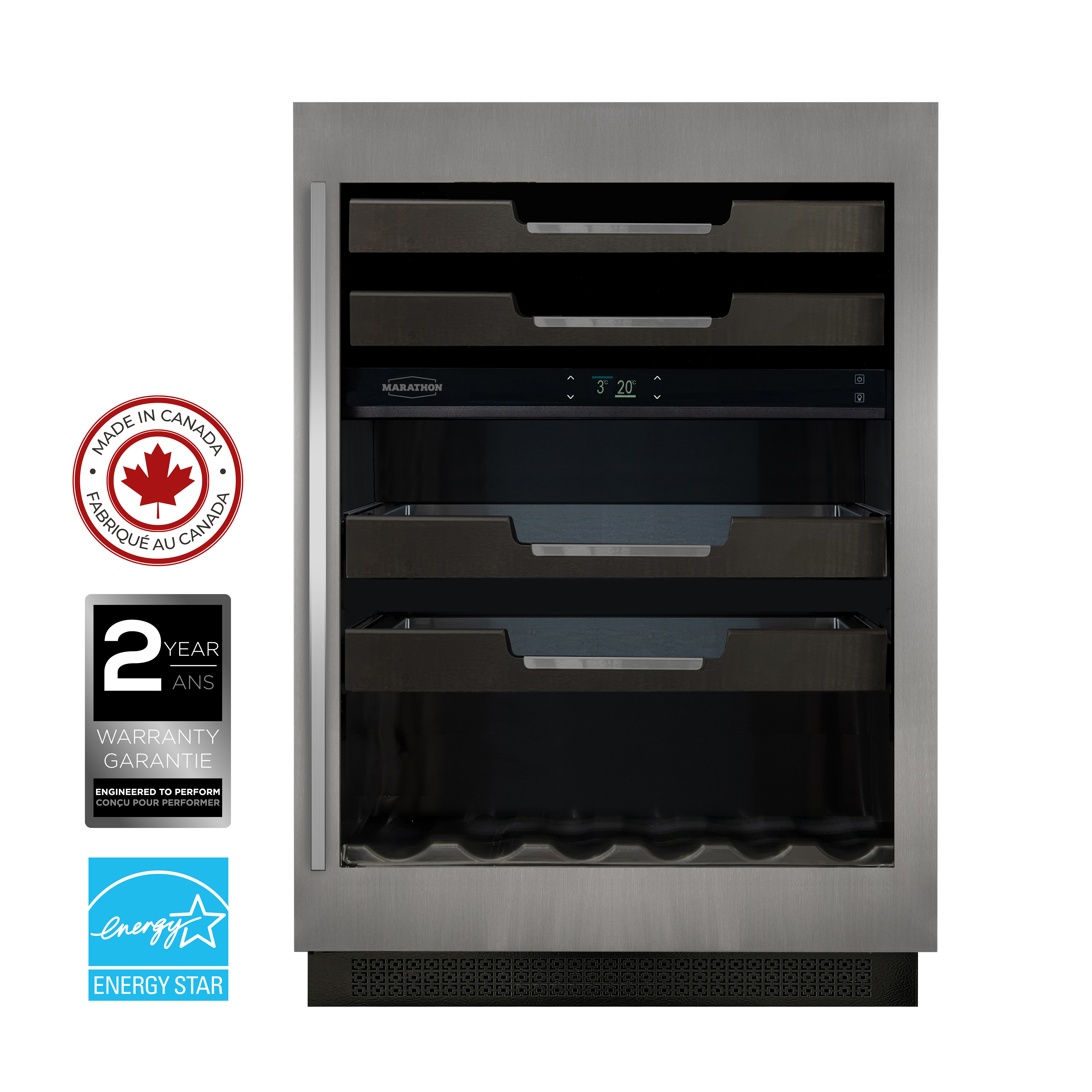 STAINLESS STEEL DUAL ZONE WINE & BEVERAGE COOLER