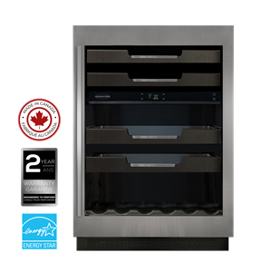 STAINLESS STEEL DUAL ZONE WINE & BEVERAGE COOLER