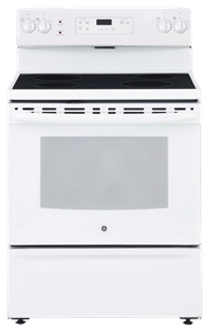 Freestanding Smooth Top Electric Range 30 in White GE - JCBS630DKWW