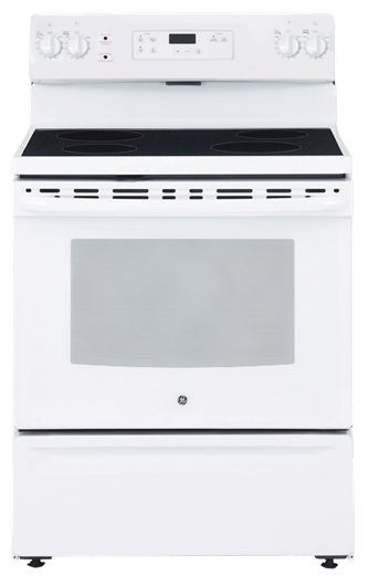 Freestanding Smooth Top Electric Range 30 in White GE - JCBS630DKWW