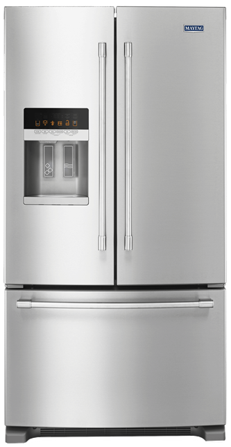 Maytag™ 36- Inch Wide French Door Refrigerator with PowerCold™ Feature - 25 Cu. Ft.