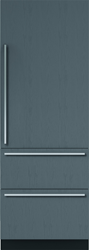 30" Designer Over-and-Under Refrigerator/Freezer with Ice Maker and Internal Dispenser - Panel Ready