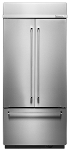 20.8 Cu. Ft. 36" Width Built In Stainless Steel French Door Refrigerator with Platinum Interior Design