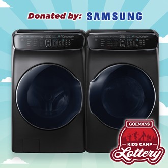 LOTTERY - SAMSUNG Full Size Front Load Dual Washer and Dual Dryer System. PRIZE VALUE $4698