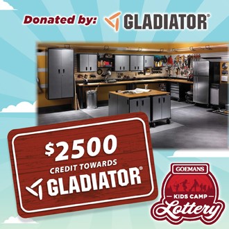 LOTTERY - GLADIATOR $2500 CREDIT TOWARDS GLADIATOR PRODUCTS. PRIZE VALUE $2500