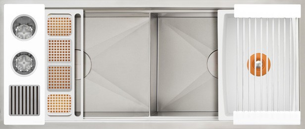 IDEAL DOUBLE BOWL WASHSTATION 4D WITH FOUR TOOL W